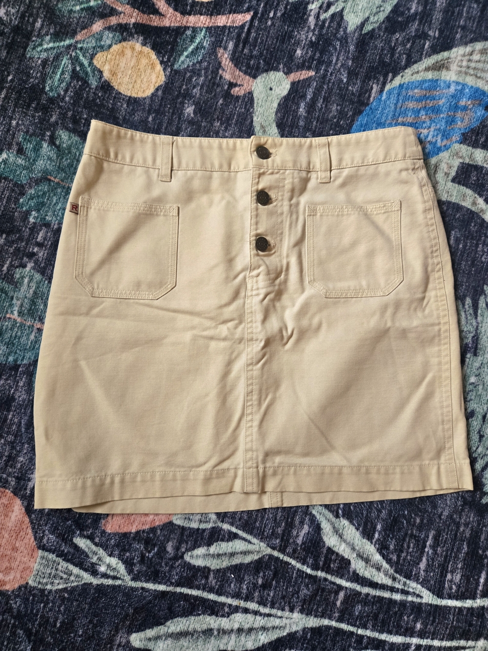 Ralph Lauren Vintage Button-Front Mini Skirt with Front Pockets Y2K Size 0